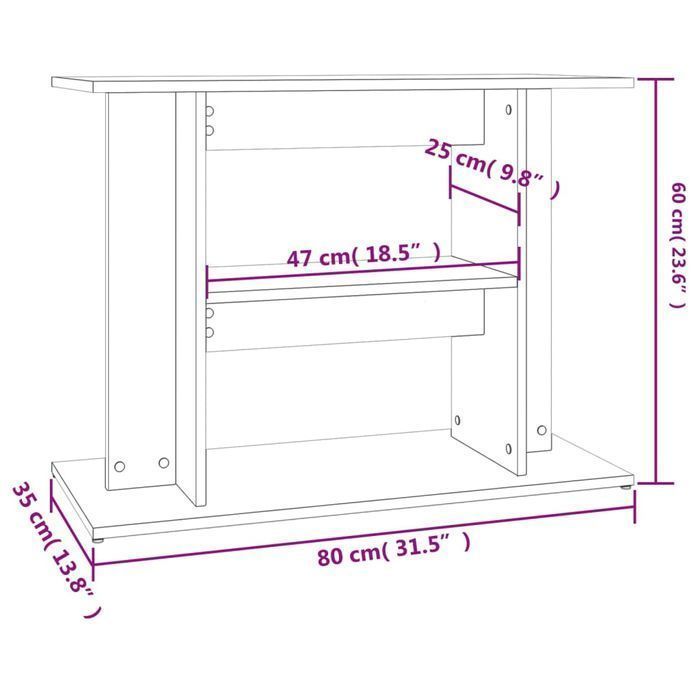 Szafka pod akwarium Vidaxl 80x35x60 cm szaro-betonowa