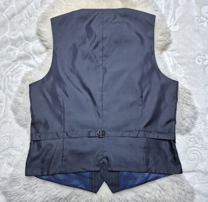 Kamizelka garniturowa XL Granatowa w paski Burton Menswear London Nowa
