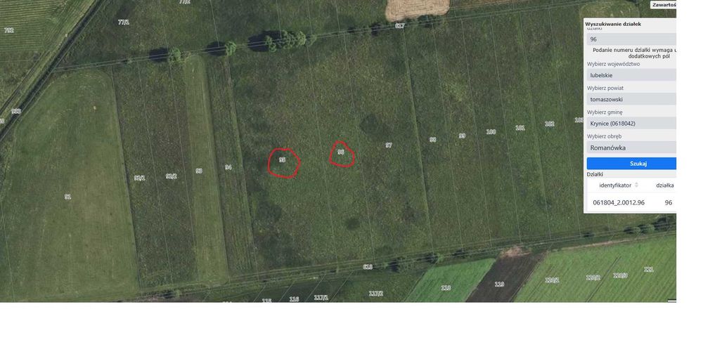 Działka rolna 1,14 ha Romanówka gm Krynice