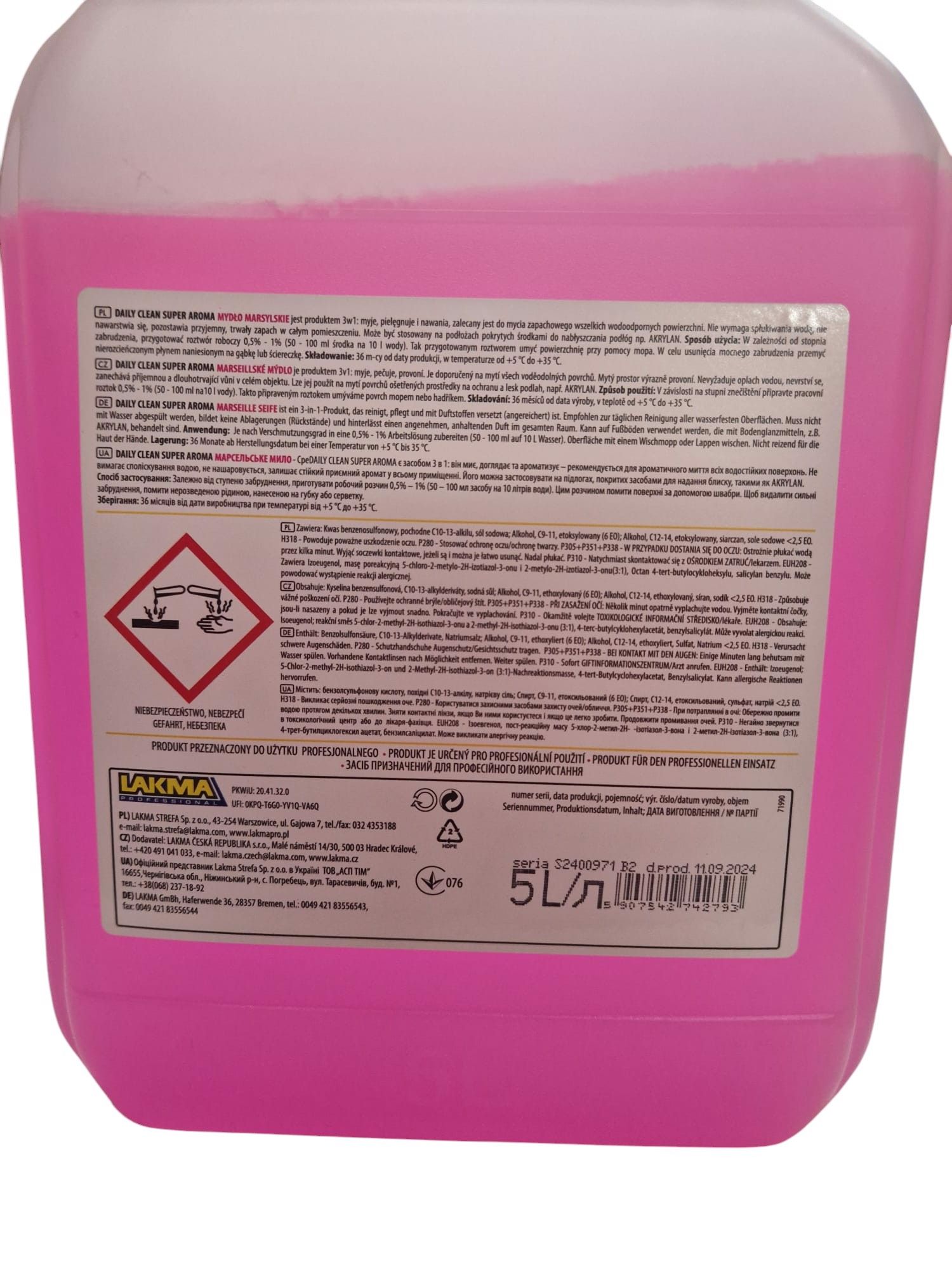 płyn do mycia 5l lakma mydło marsylskie 1szt