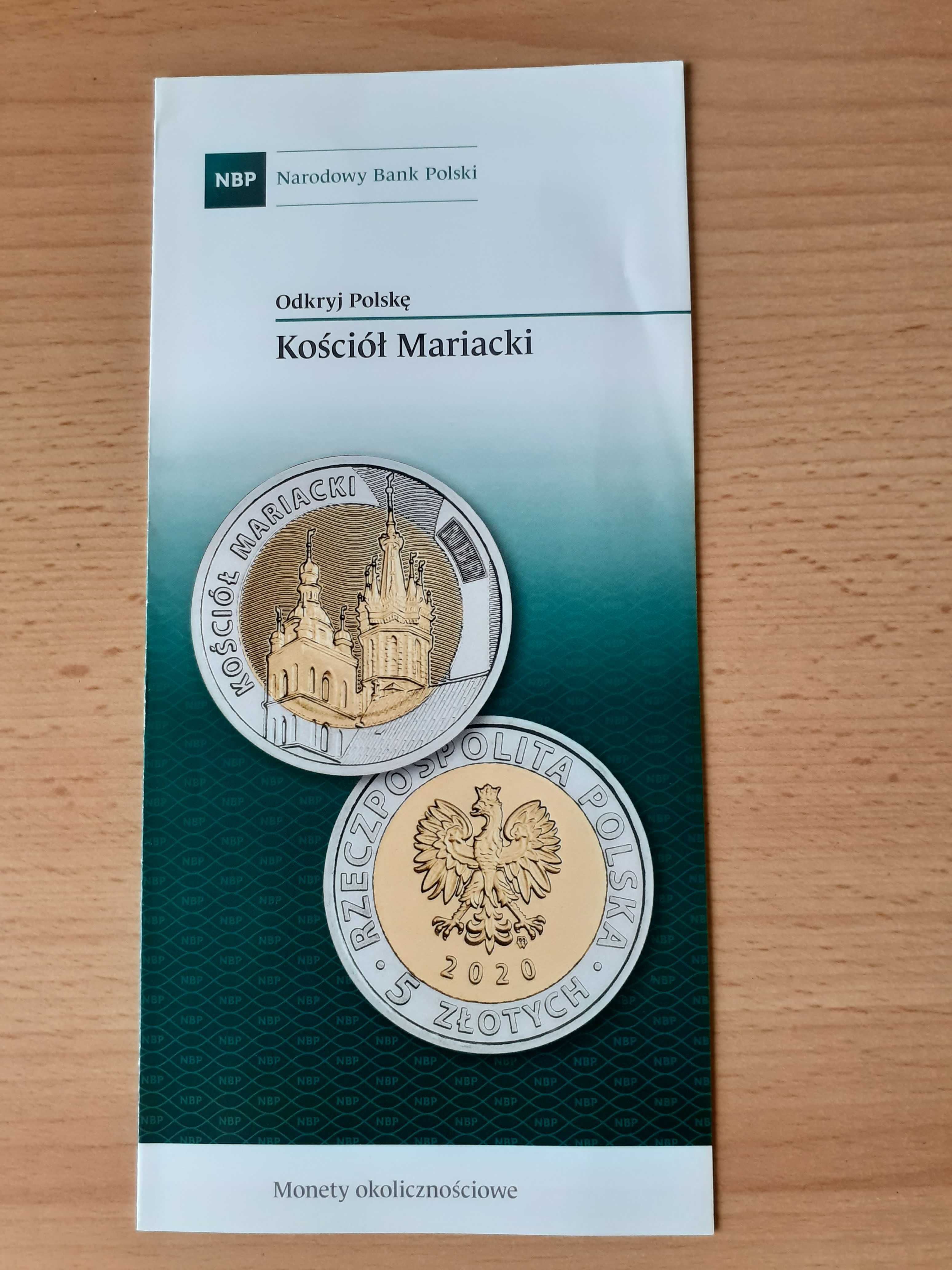 5 zł Kościół Mariacki w Krakowie 2020 moneta + katalog