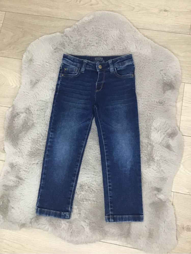 Mayoral spodnie dziecięce jeansy 98 jeansowe  regulacja w pasie