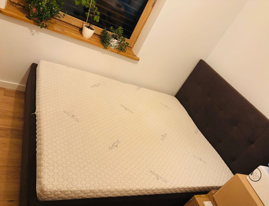 Łóżko tapicerowane 160x 200 jak nowe + materac lateksowy OKAZJA