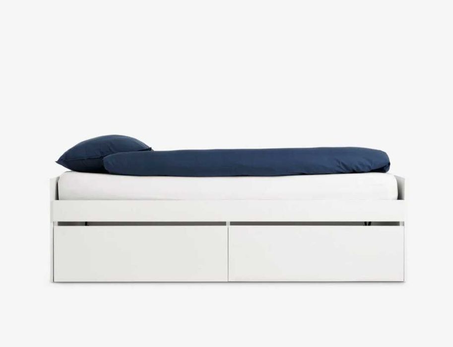 Cama com arrumação TANGBJERG 90/180x200 branco