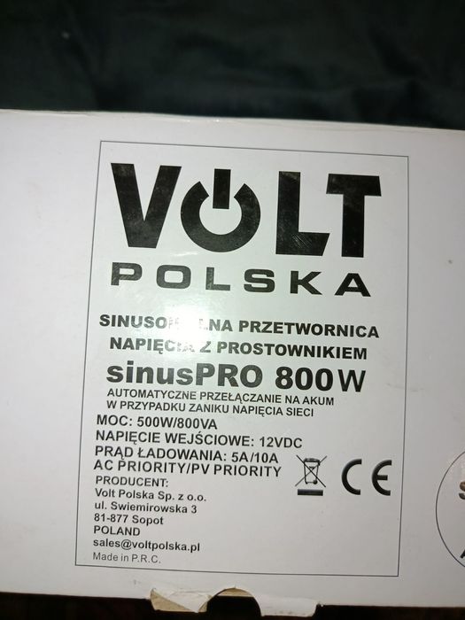 Інвертор volt polska sinus PRO 800w