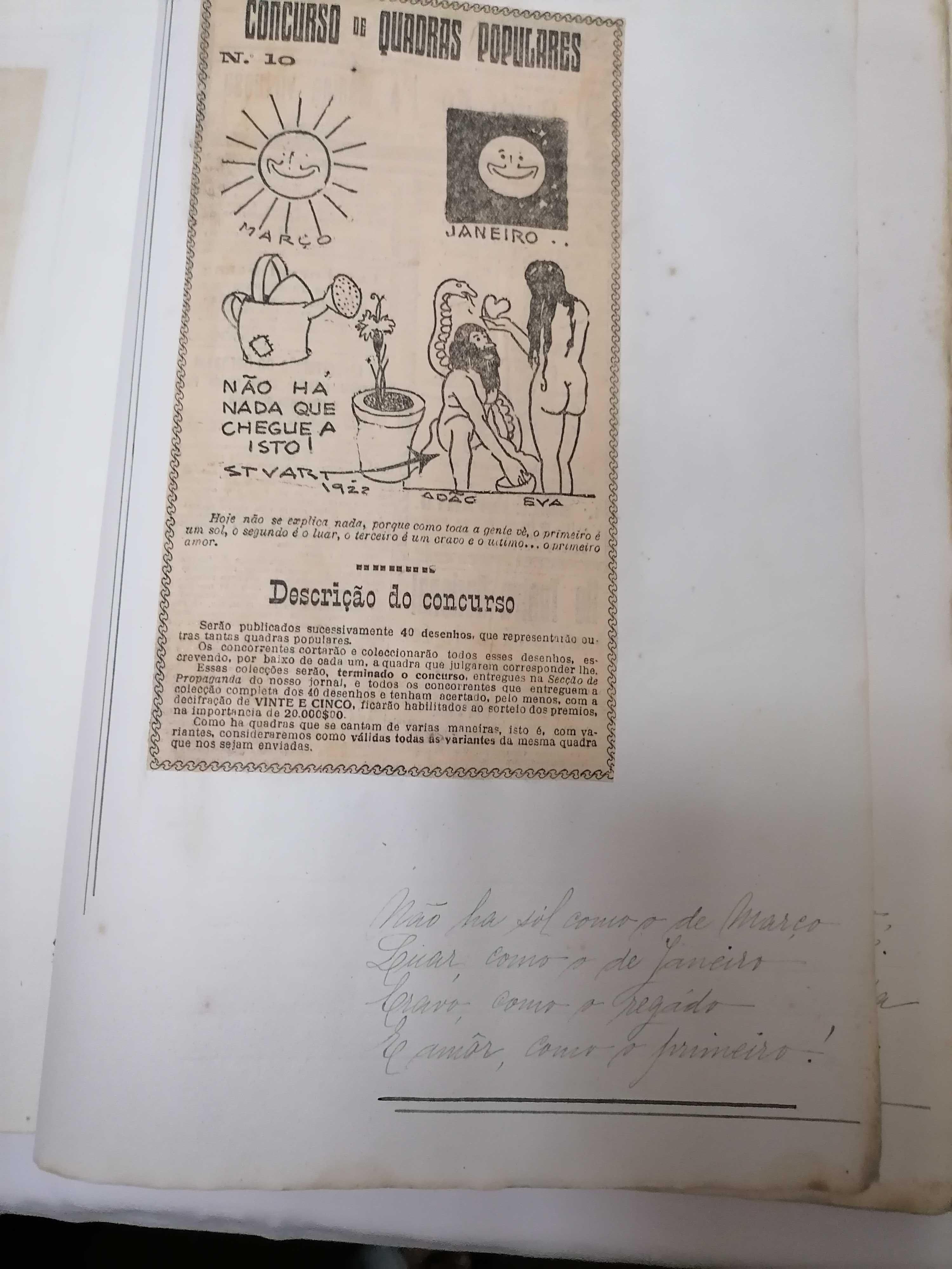 Artigo Único - STUART Caderneta QUADRAS POPULARES 1922 Diário Notícias