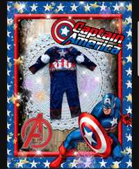 Kostium przebranie Avengers Kapitan Ameryka 98 104 miesnie