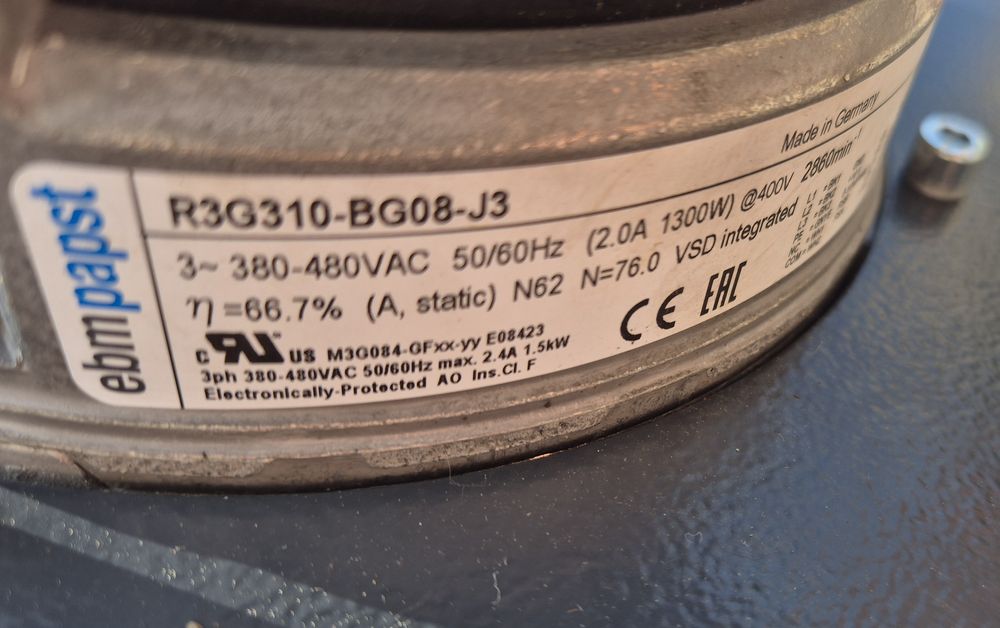 AFS 1100 filtr powietrza przemysłowy 2025 | 1.3 kW | 65 kg | ebm-papst