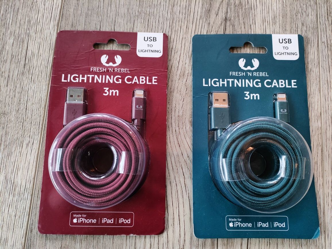 Fresh N Rebel kabel 3m USB - Lightning do Apple ( iPhone, iPad, iPod)