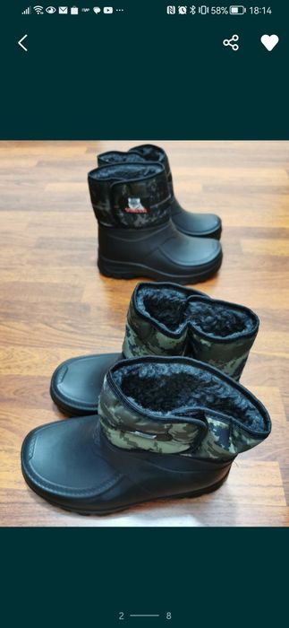 Kalosze Ocieplane Męskie Na Rzep Zimowe Wysokie Śniegowce