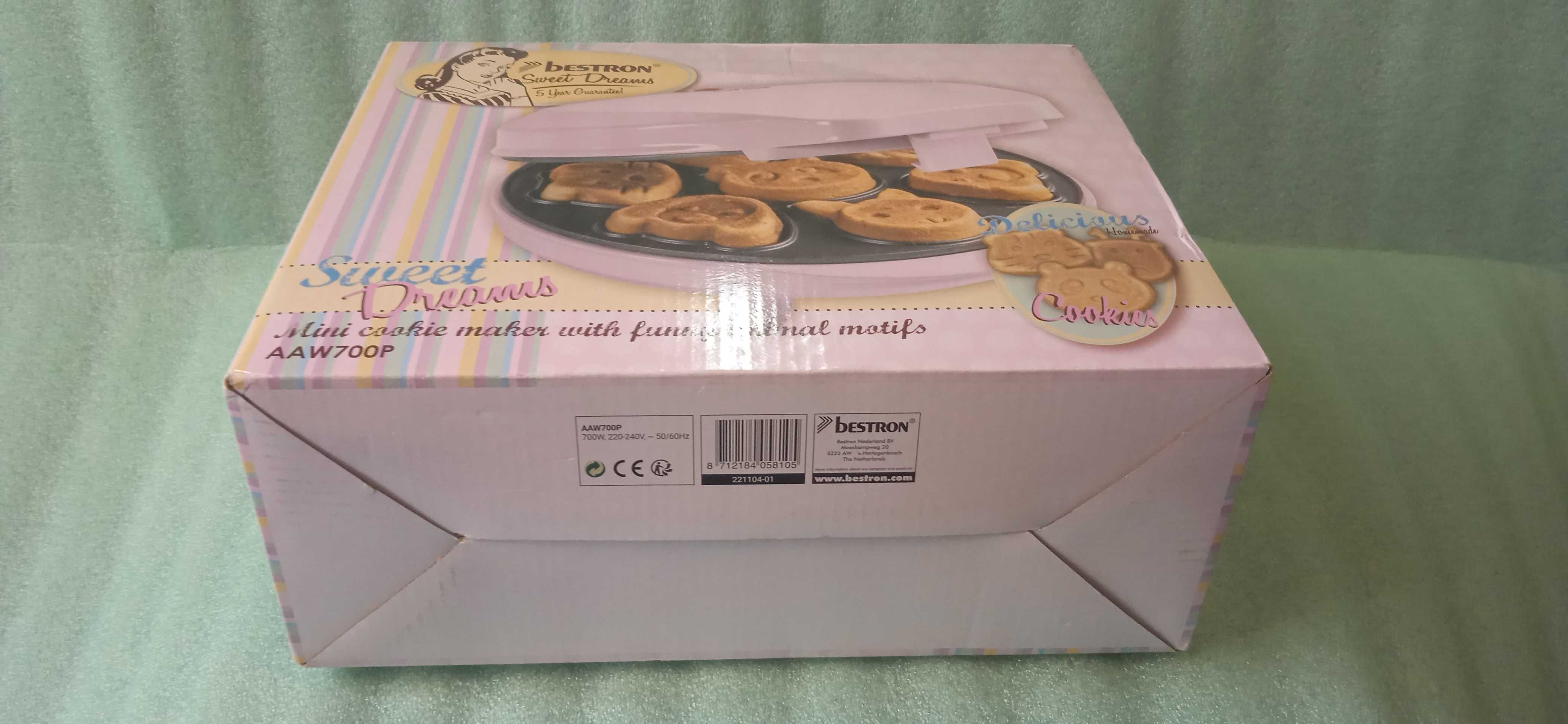 Gofrownica, Urządzenie do pieczenia ciastek  Bestron AAW700P różowa