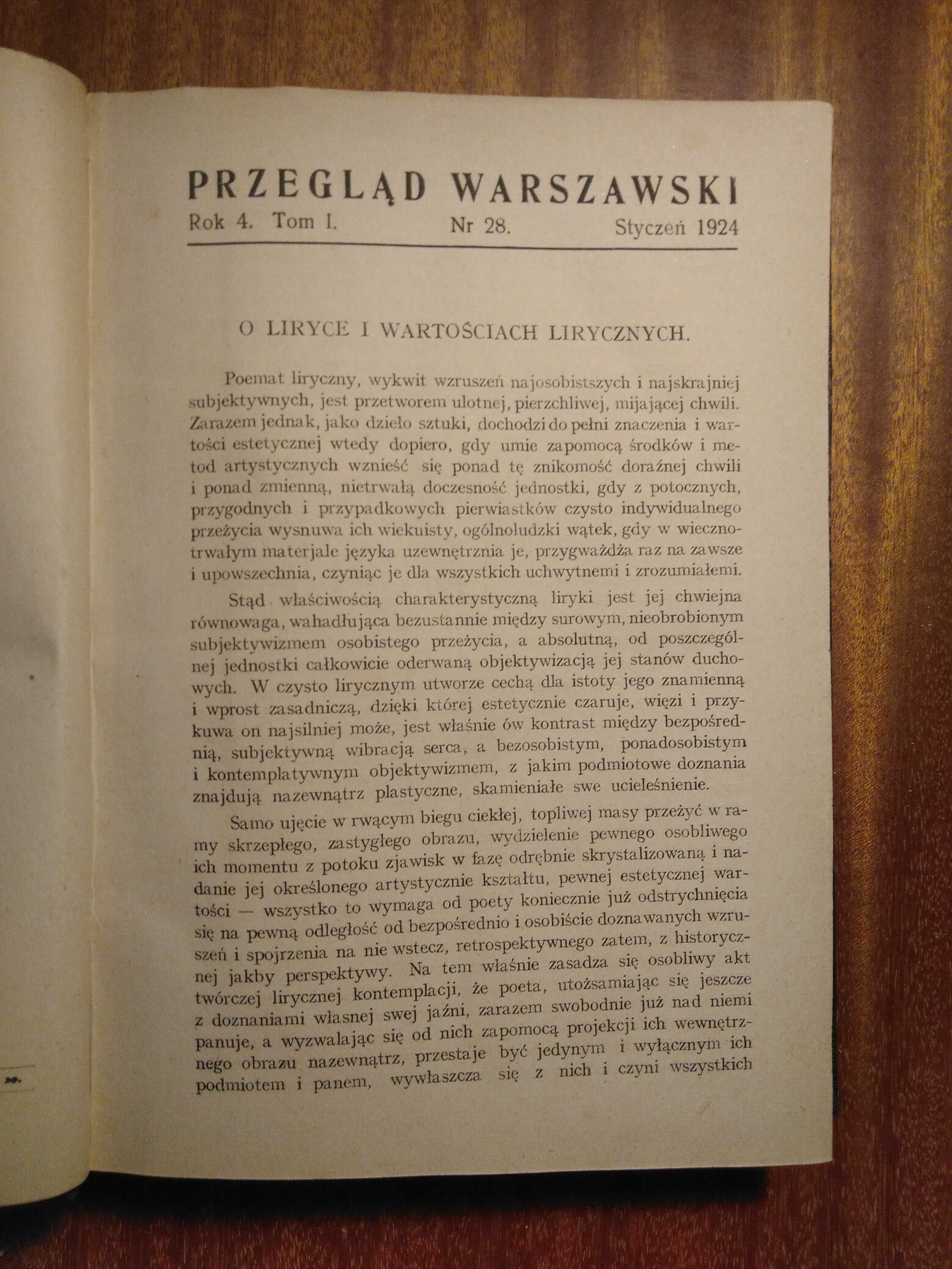 Przegląd Warszawski - Rok 4 - 1924 - Tom I