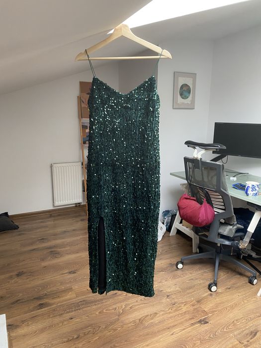 Sukienka cekiny zielona