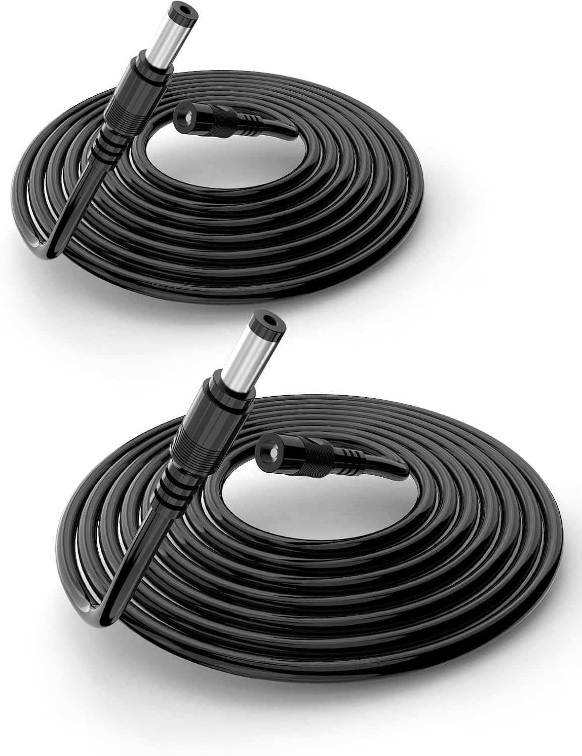 Zestaw 2x Lonnky Przedłużacz DC 5m 5.5x2.1 mm do kamer, LED, routerów