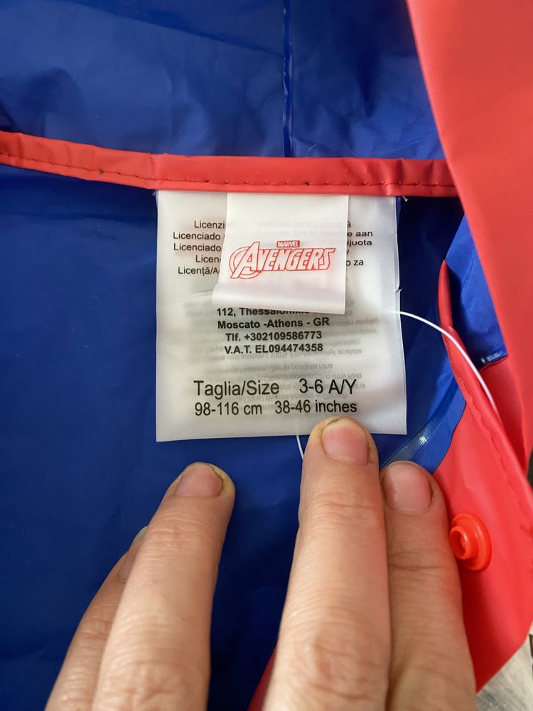 Дождевик накидка на мальчика Марвел