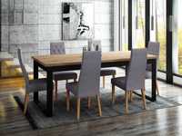 Eleganckie tapicerowane krzesło profilowane oparcie, drewniane nogi
