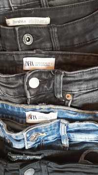 Zara 32 bershka stradivarius spodnie skinny high warstwa 6 sztuk