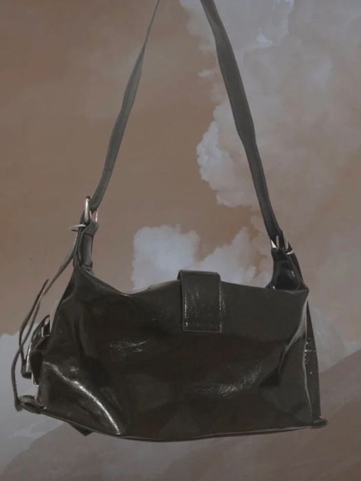 Torebka  retro sztuczna skóra goth avant garde z zawieszką breloczek