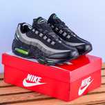 (2008) Чоловічі Кросівки Nike Air Max 95 чорні з салатовим і сірим