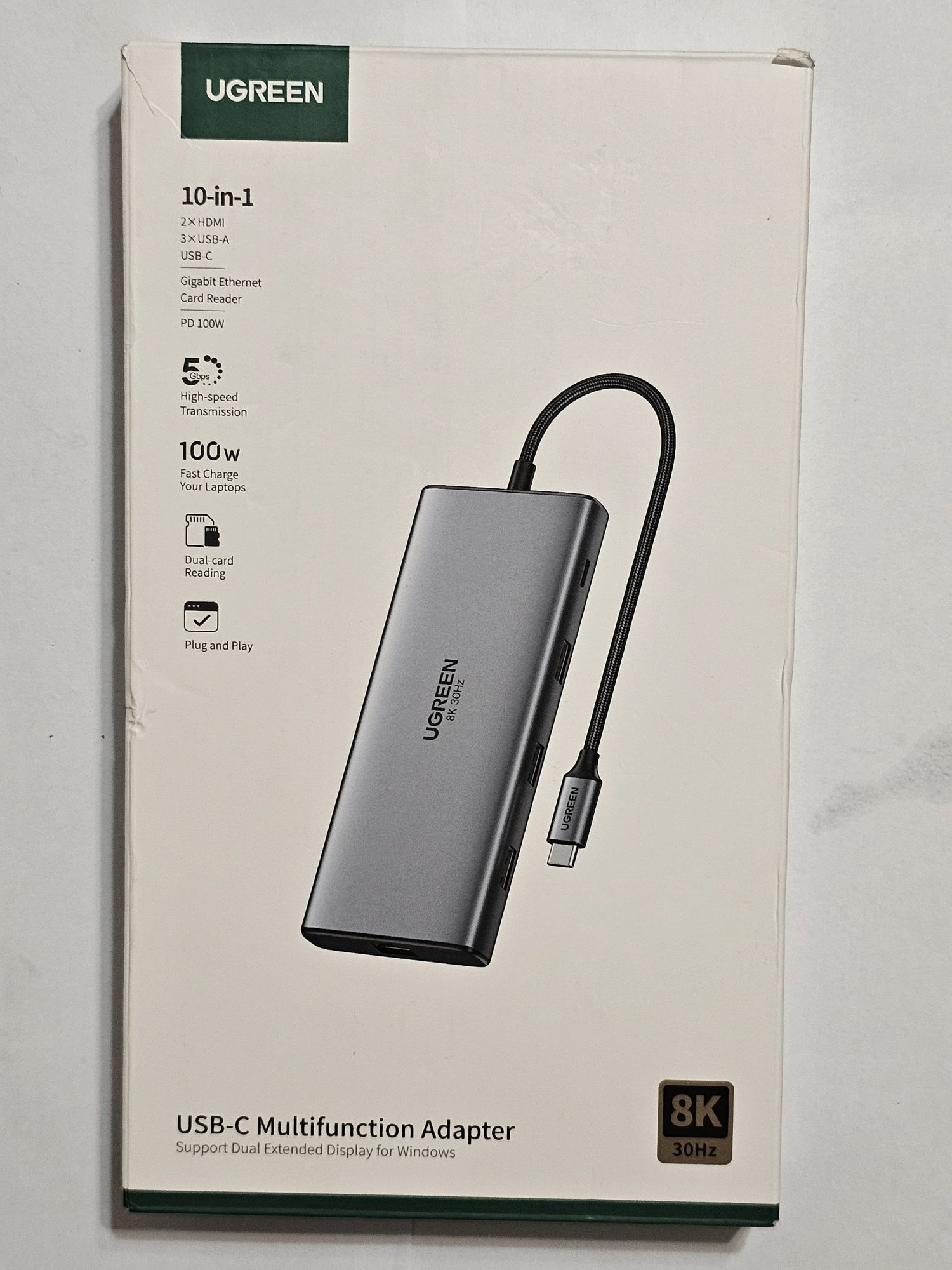 Хаб адаптер UGREEN CM639 USB C 10 in 1