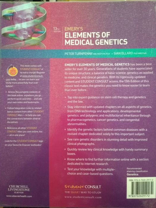 Livro de genética médica Emery's Elements of medical genetics