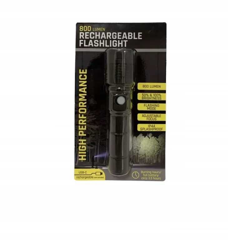 LATARKA FLASHLIFGHT led latarka usb-c akumulatorowa 800 lumen do 3.5 h