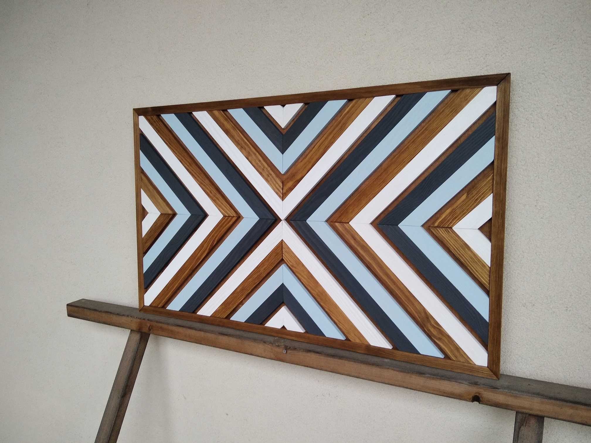 Obraz z drewna mozaika ozdoba ścienna 90 x 54 cm