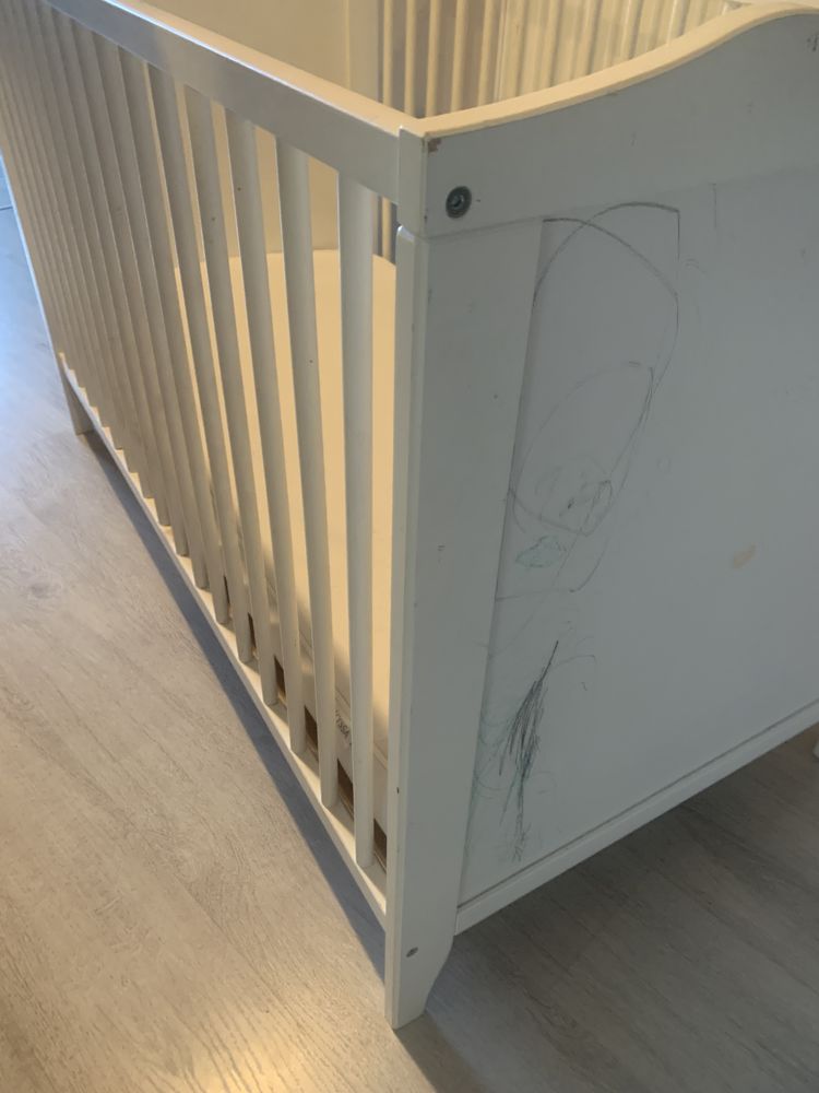 Łóżeczko niemowlęce Hensvik Ikea białe szczebelki 2 szt