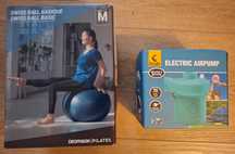 Piłka fitness pilates M + pompka elektryczna.