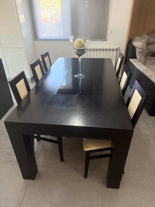 Conjunto de mesa de jantar com 6 cadeiras - design moderno
