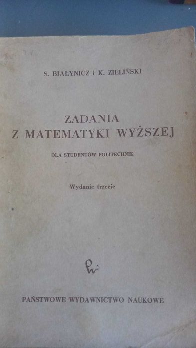 Zadania z matematyki wyższej.