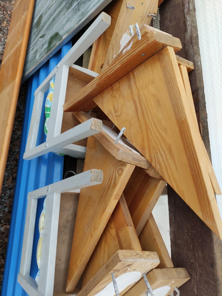 Półki drewniane sosnowe lite drewno solidne i grube deski