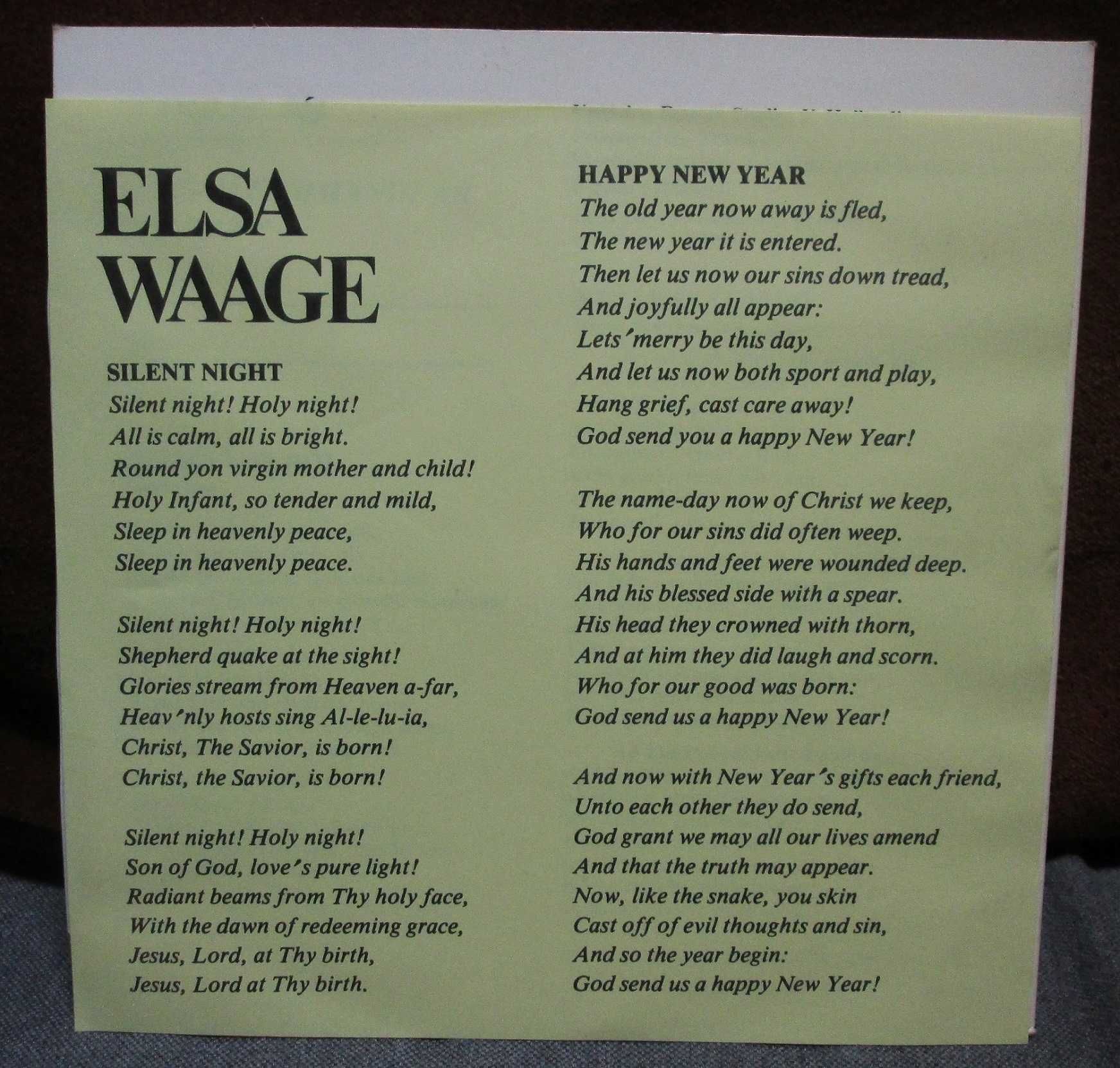 Vinil Elsa Waage, Heims Um Ból / Nýjárssálmur single 1977