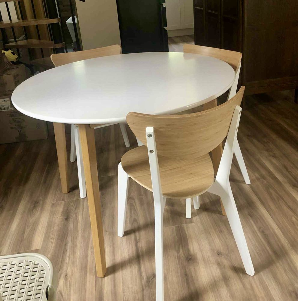 Stół z trzema krzesłami Jysk+Ikea