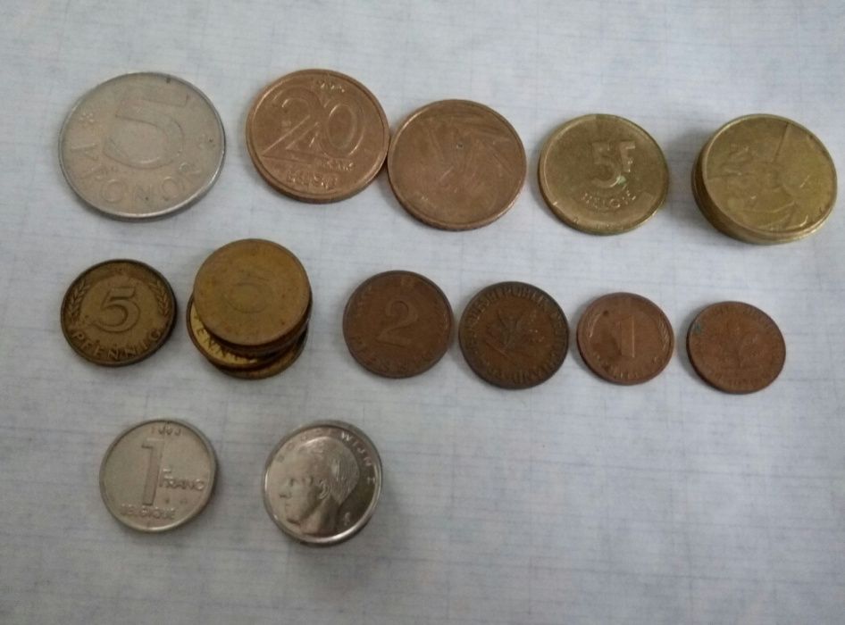 Колекция монет ссср,и заграничные фенишки фрг,сантины бельгия,шведские