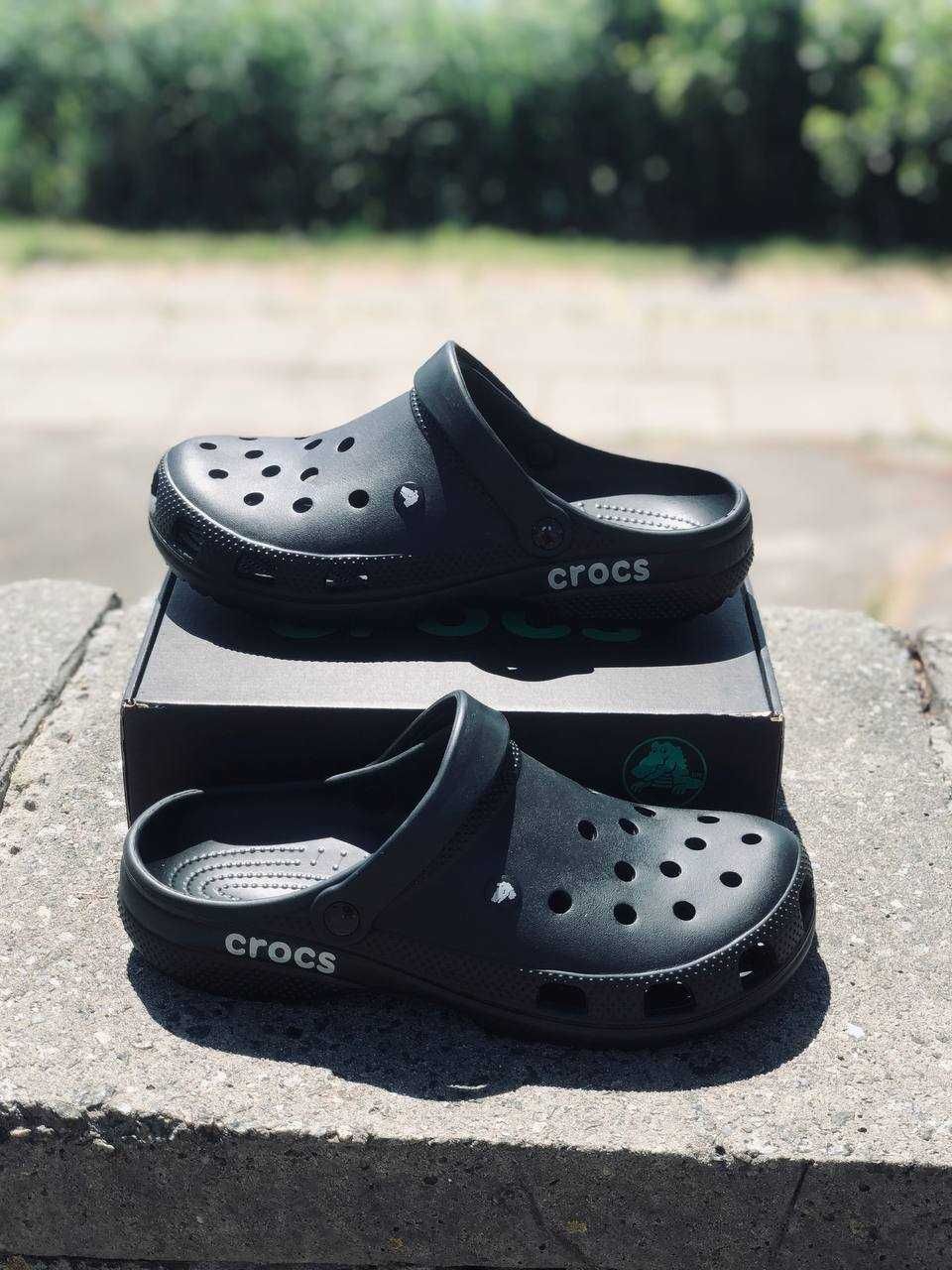 Стильные Crocs мужские Для отдыха на море! Dark Black легкі Крокси