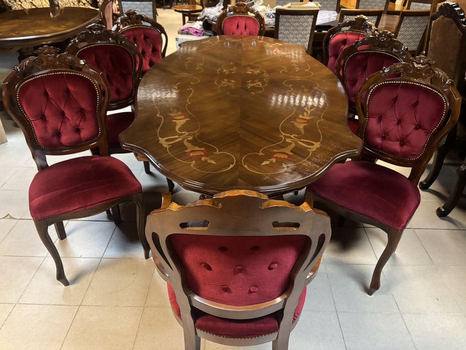 Zestaw włoski stylowy stół na 10 osób 8 krzeseł meble stylowe italy