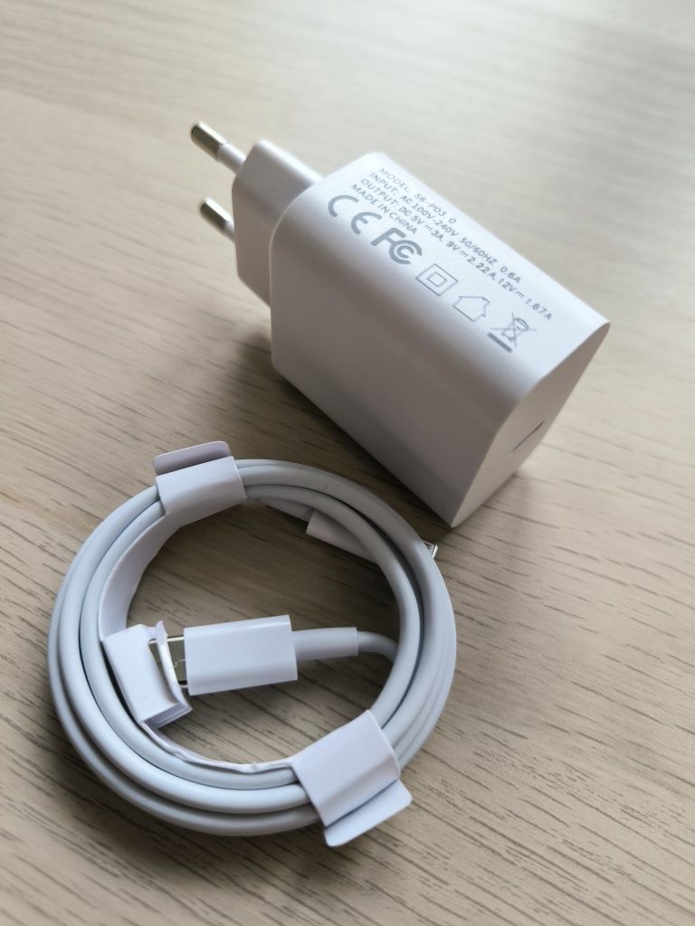 NOWY ZESTAW do iPhone Ładowarka 20W + kabel Lightning 1 metr