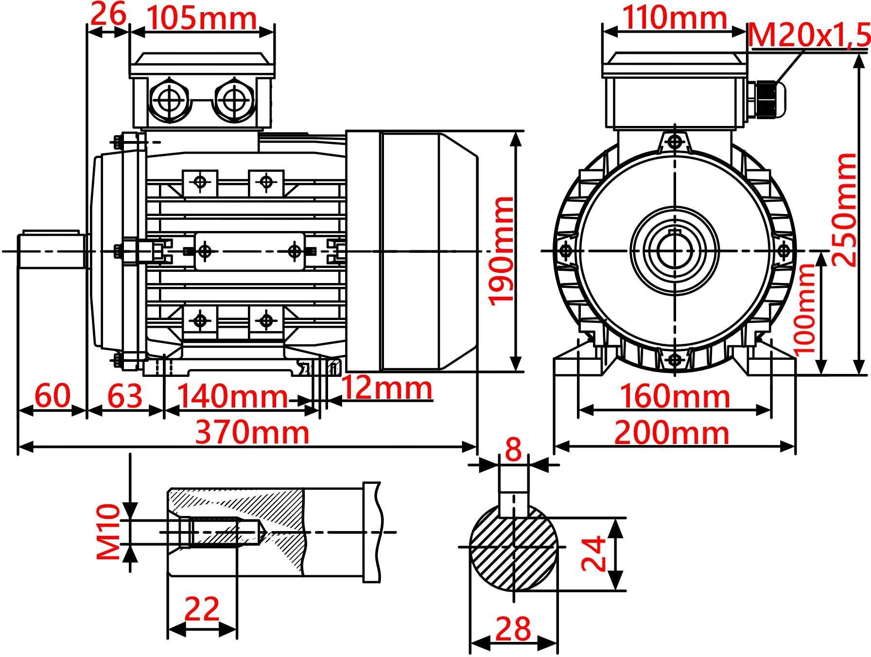 SILNIK Elektryczny 3kW 230/400V 2875 Obr 3FAZOWY [4012]