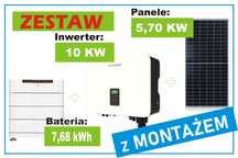 Panele fotowoltaiczne 5,70 KW + Magazyn energii 7,68 KWh z montażem