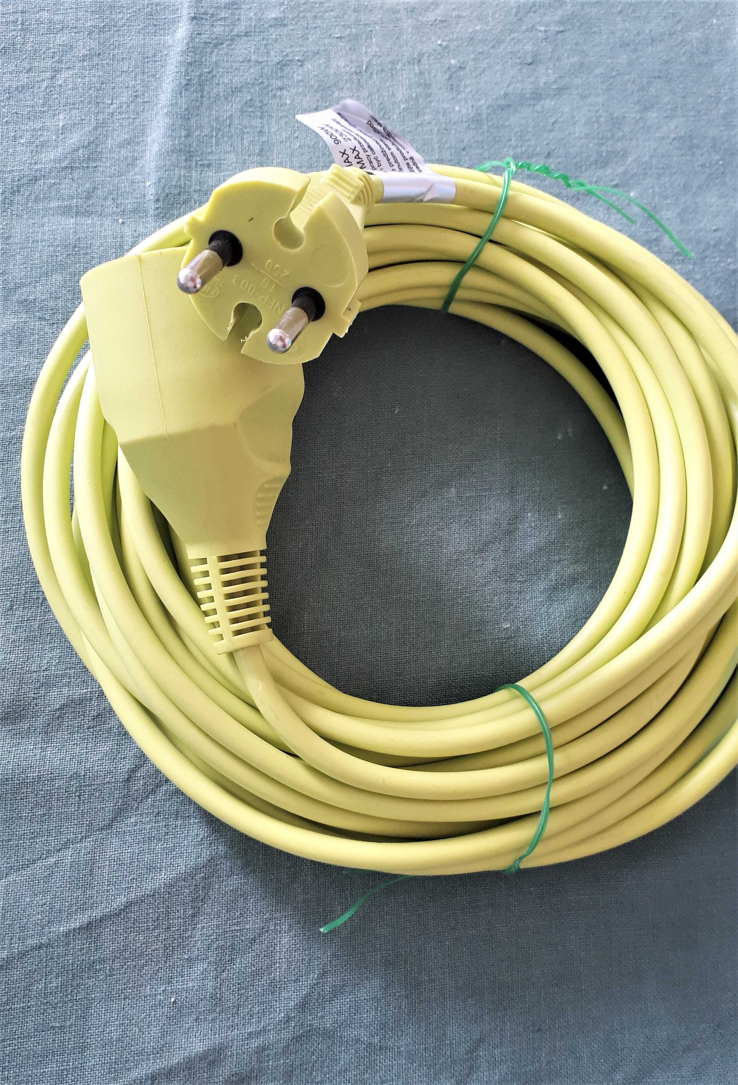 nowy przedłużacz 10 m kabel uniwersalny limonkowy