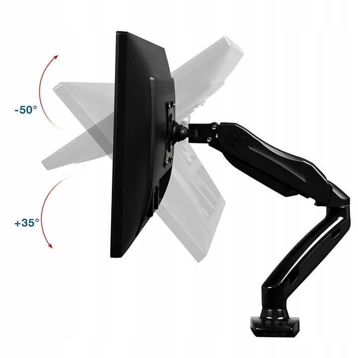 Regulowany Uchwyt Biurkowy Do Monitora 17-27" Wieszak Tv Vesa 75 100