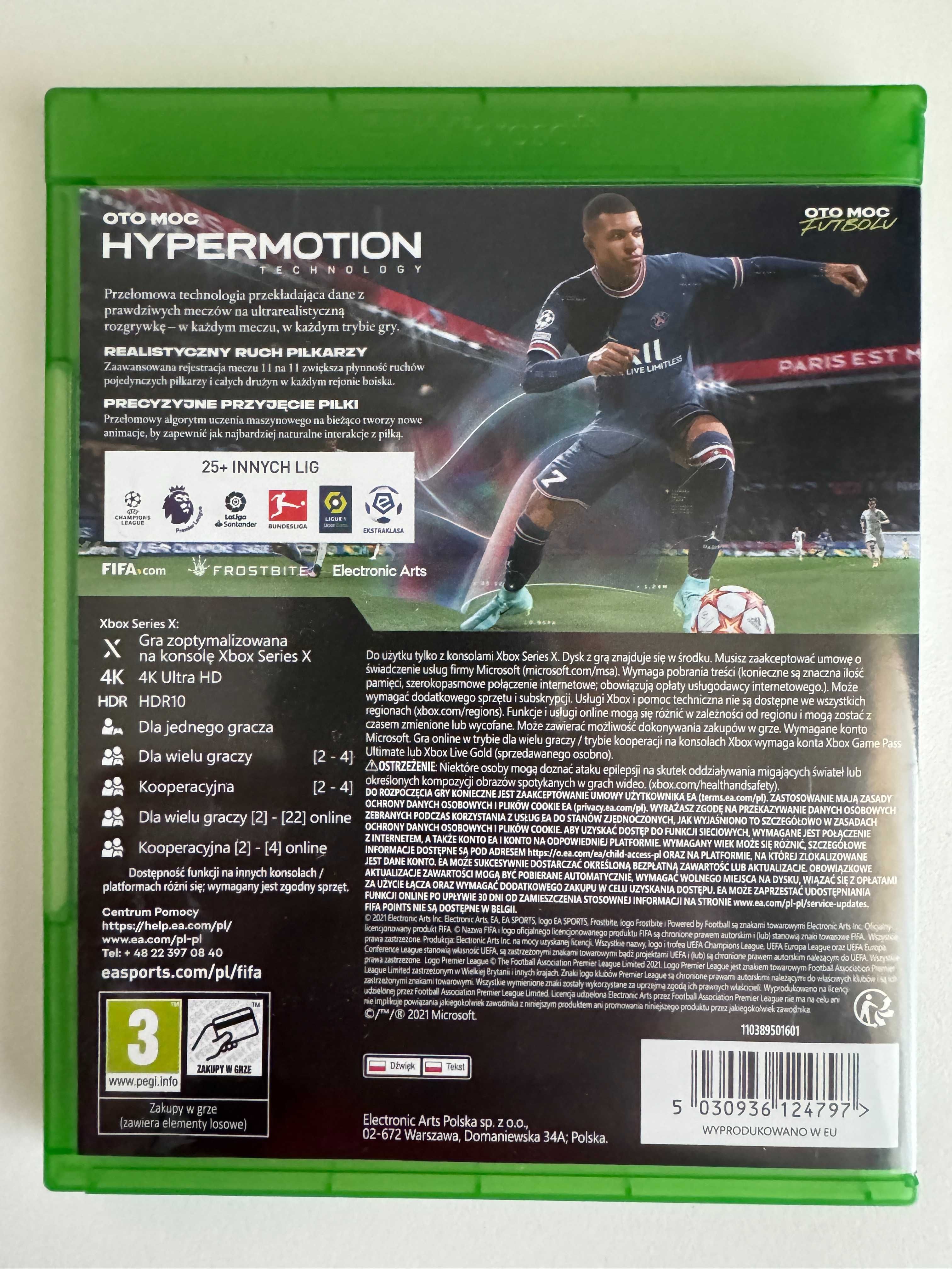 Gra FIFA 22 na Xbox Series X
