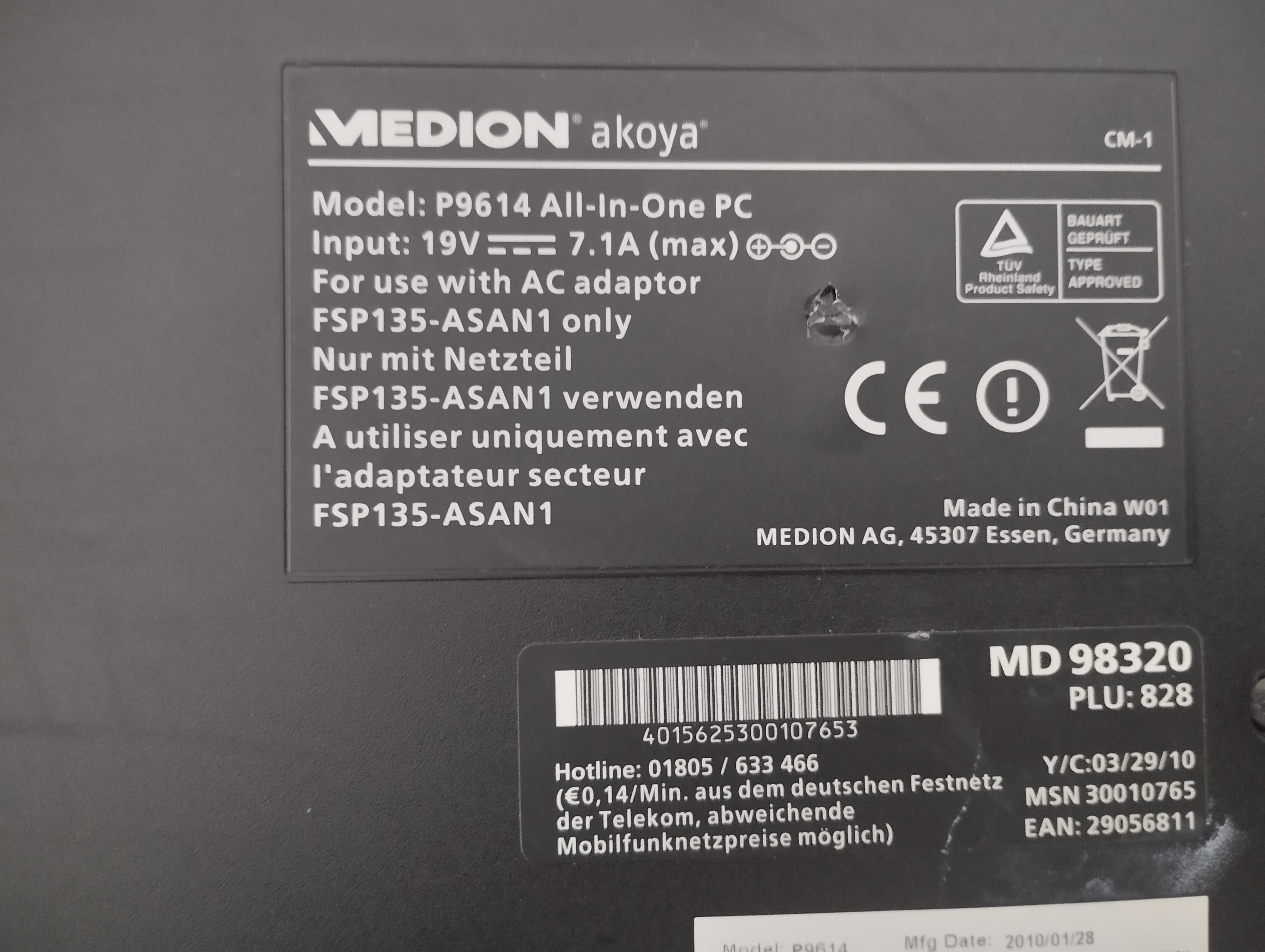 PC Medion Akoya P9614 All-In-One