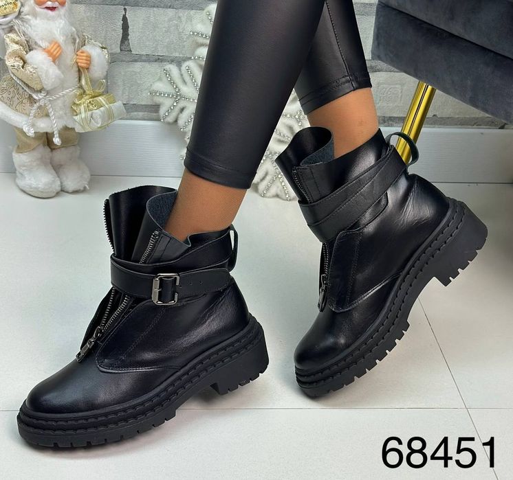 Жіночі шкіряні зимові черевики