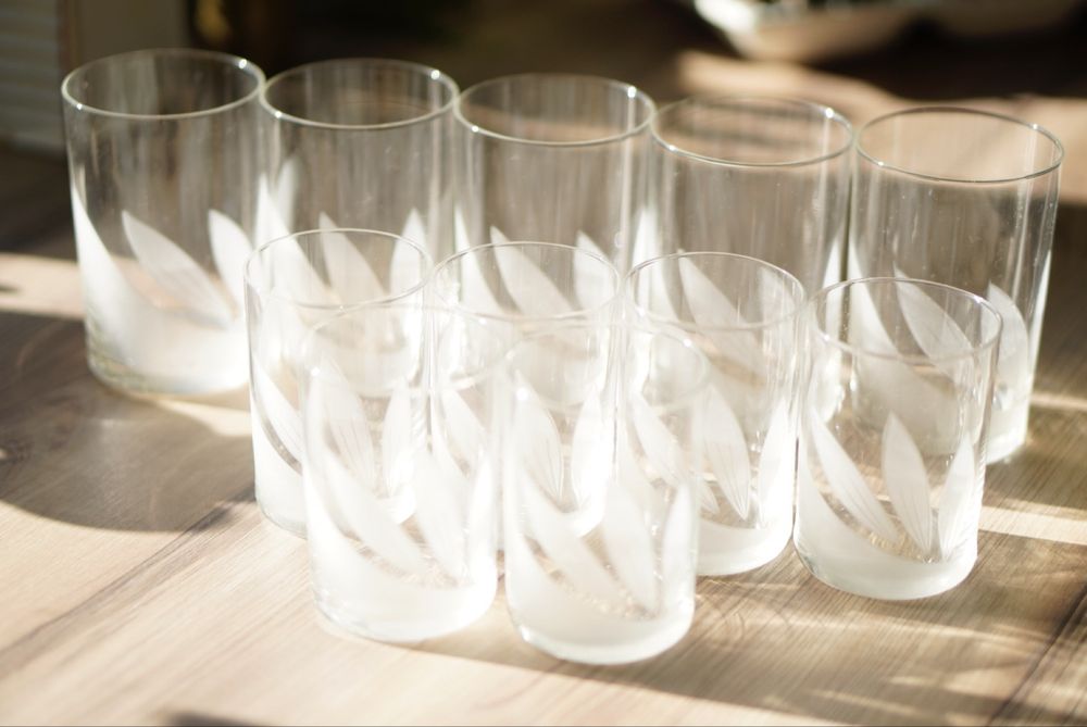 Zestaw malych i duzych literatek PRL literatki szklanki