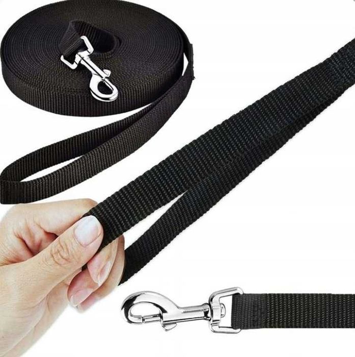 Smycz czarna dla psa długa 10 m Outlet