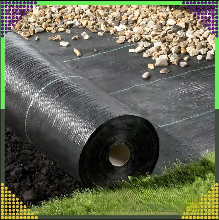 AGROWŁÓKNINA 90G 1,1x50m czarna agrotkanina + kotwy