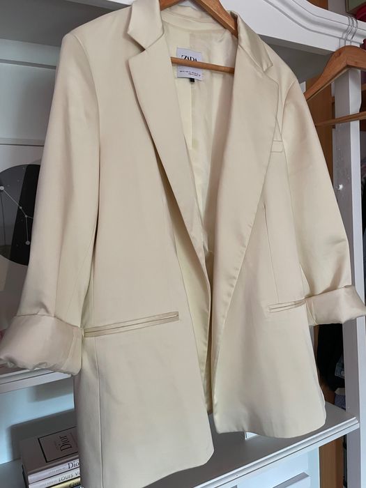 Blazer cetim creme M/L - Zara NOVO