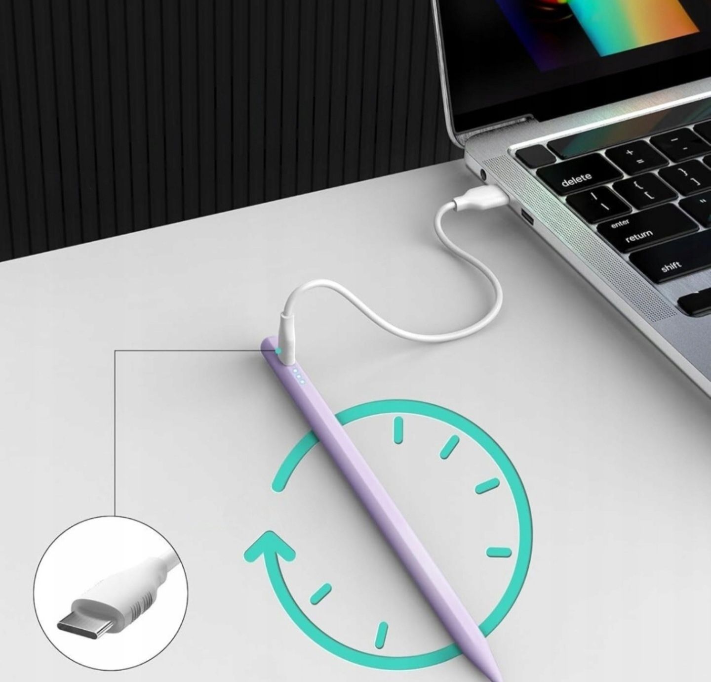 MEKO Stylus Pen do iPadów 2018–2025 FIOLETOWY